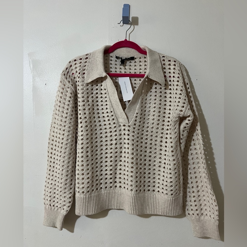 French Connection Womens knit mesh sweater